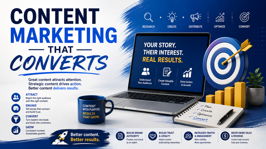 illustration representing content marketing strategies designed to boost conversions